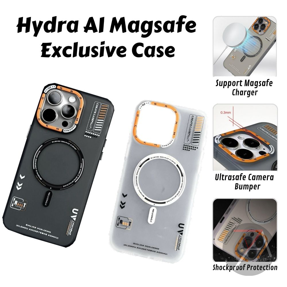 HYDRA AI Case Iphone 15 Pro Max 14 13 12 15Pro 14Pro 13Pro 12Pro Magsafe Casing Frosted Magnetic Bac