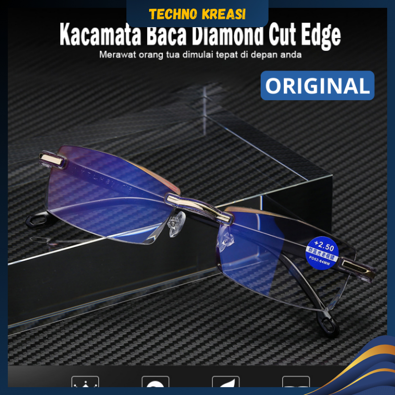 Kacamata Baca Plus Presbiopia Anti Radiasi Blueray | Kacamata Super Autofokus | Kacamata Pria Dan Wa