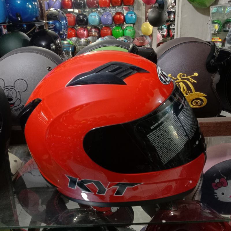HELM KYT R-10 SOLID - FIRE RED || KYT R10 ORIGINAL || HELM FULLFACE
