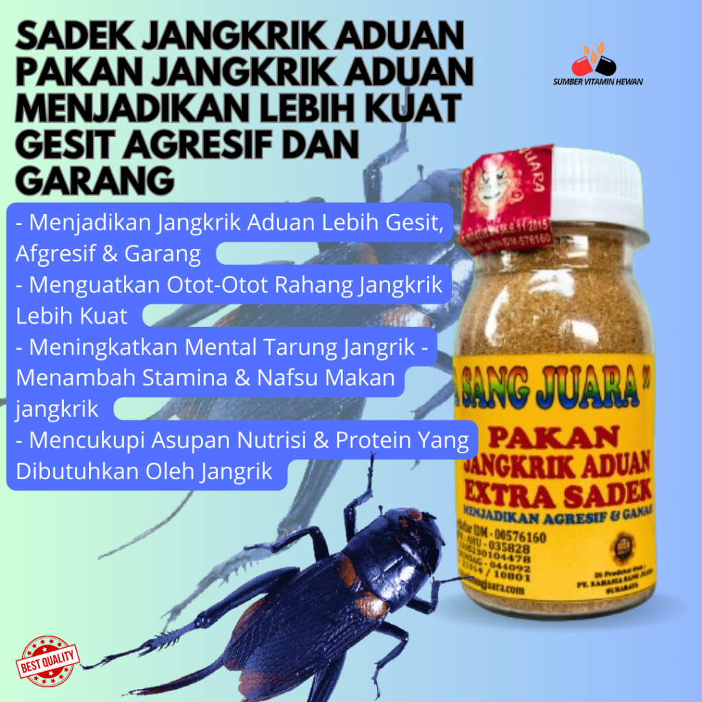 Sadek Jangkrik Aduan Pakan Jangkrik Aduan Menjadikan Lebih Kuat Gesit Agresif Dan Garang 50gr - RAHA