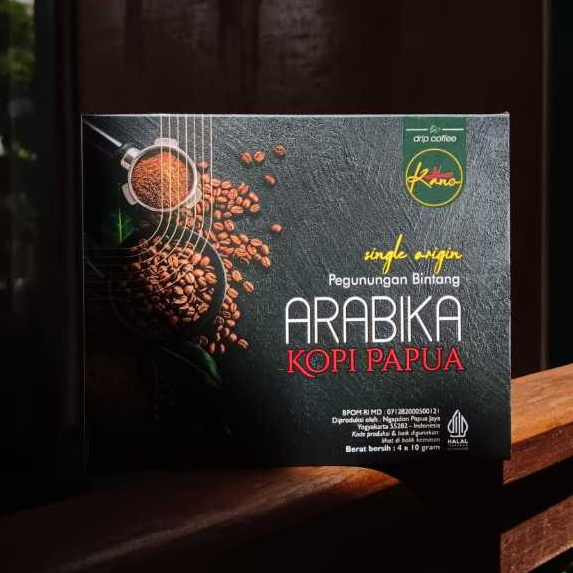 

KANO Kopi Papua Pegunungan Bintang Drip Coffee in Box | Kopi Papua Drip Arabika Single Origin Siap Seduh