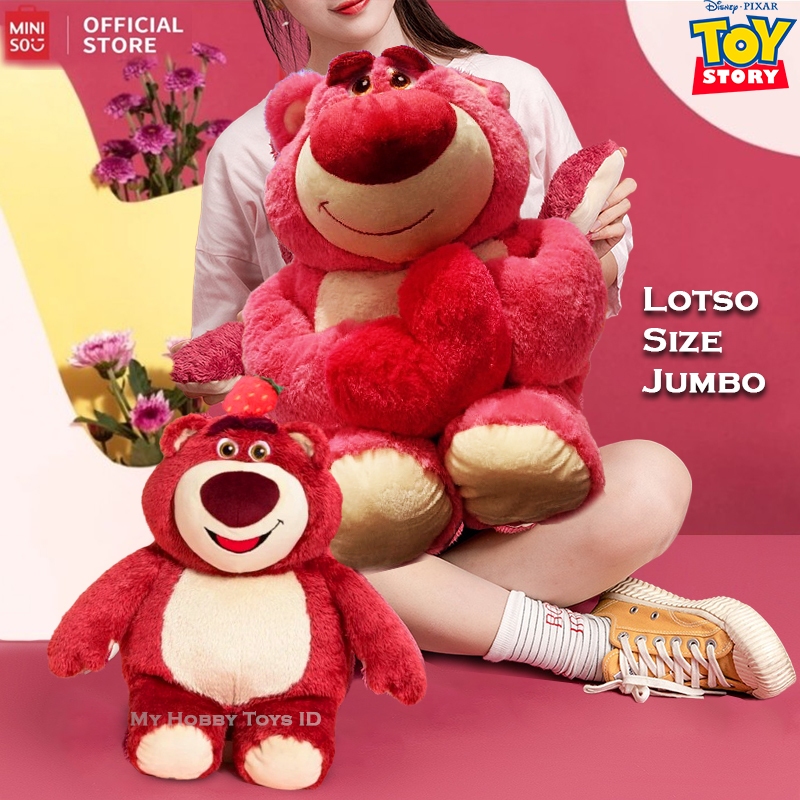 Viral Mainan Anak Perempuan Boneka Lotso Miniso Size Jumbo Boneka Beruang Pink Disney Pixar Kado