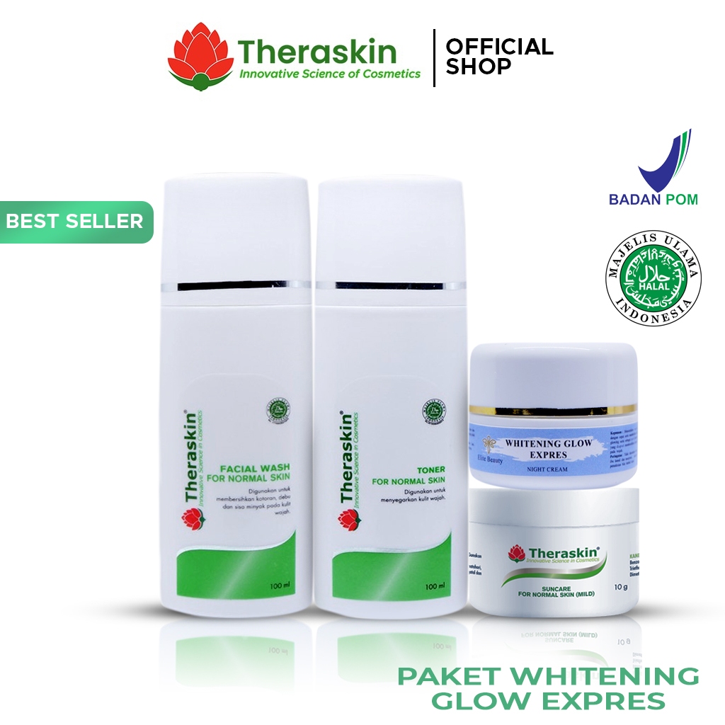 THERASKIN PAKET WHITENING GLOW EXPRESS | PAKET GLOWING AMPUH
