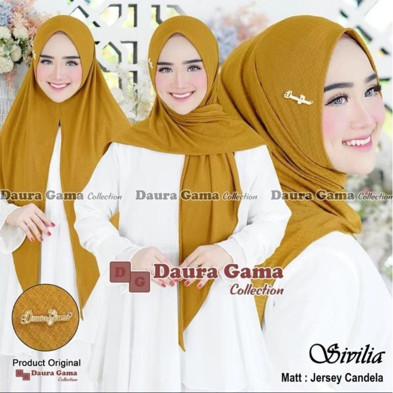 (COD) HIJAB SEGITIGA INSTAN SIVILIA ORI DAURA GAMA HIJAB JERSEY CANDELA Jilbab Instan Terbaru Kekini