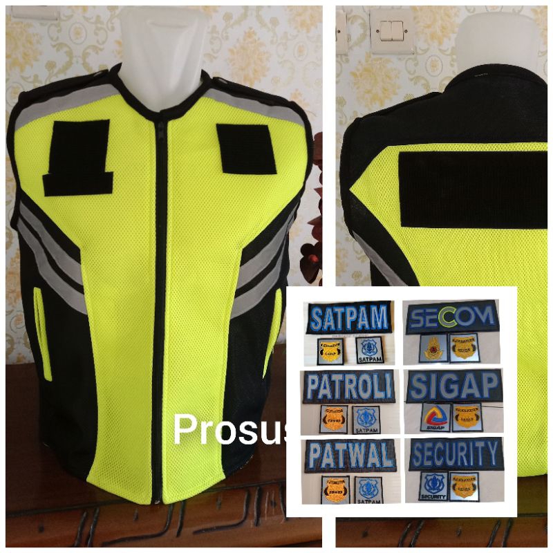 Rompi security, satpam, patroli, patwal, sigap, secom, dll gratis nama