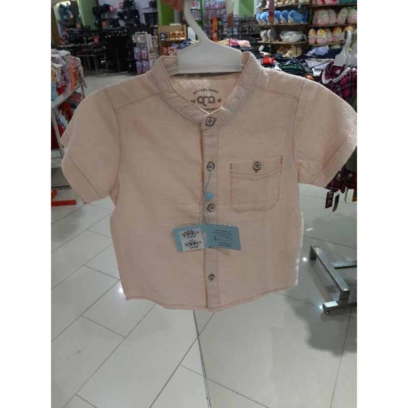 QNA Baju Kemeja Koko  Anak Laki-Laki Lengan Pendek Usia 1-4 Tahun