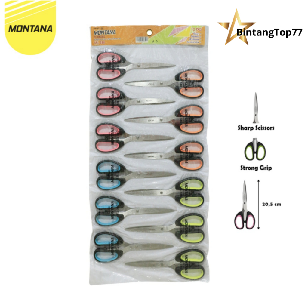 

Gunting Kertas Stainless Steel / Gunting Besar Montana Scissors STL-580 (HARGA PER PIECE)