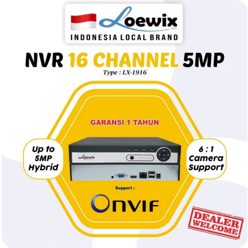 Nvr Xmeye 16Ch Loewix Support Onvif 5MP Nvr Loewix 16 Channel