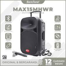 SPEAKER PORTABLE BARETONE MAX15MHWR / MAX-15MHWR / MAX 15 MHWR 15 INCH BLUETOOTH USB MP3 GARANSI RESMI BARETONE
