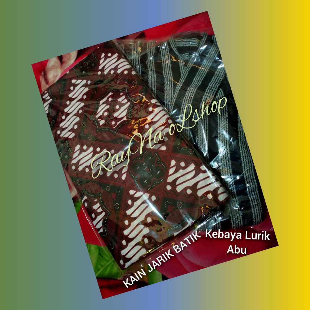 SET PAKAIAN ADAT TRADISIONAL JAWA WANITA | KEBAYA LURIK ABU + KAIN JARIK BATIK | SET PAKAIAN TRADISI