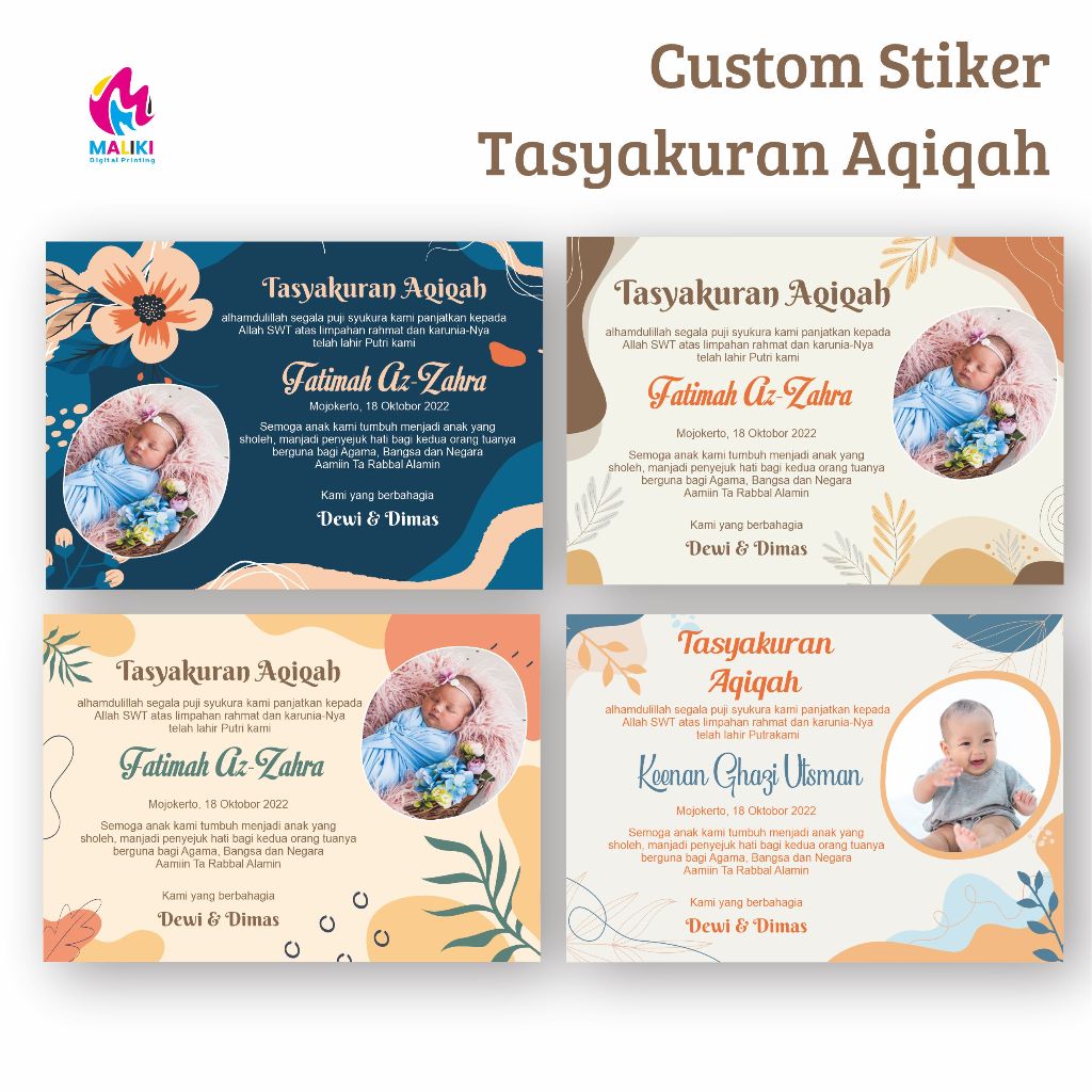 

Cetak Kartu/Stiker Tasyakuran Aqiqah, Custom Stiker Tasyakuran Aqiqah