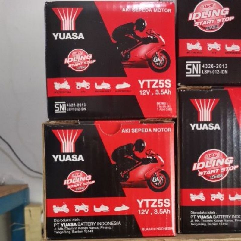 Aki Kering Motor Honda Beat Supra Yamaha Mio Yuasa Ytz5s 12V 3.5Ah