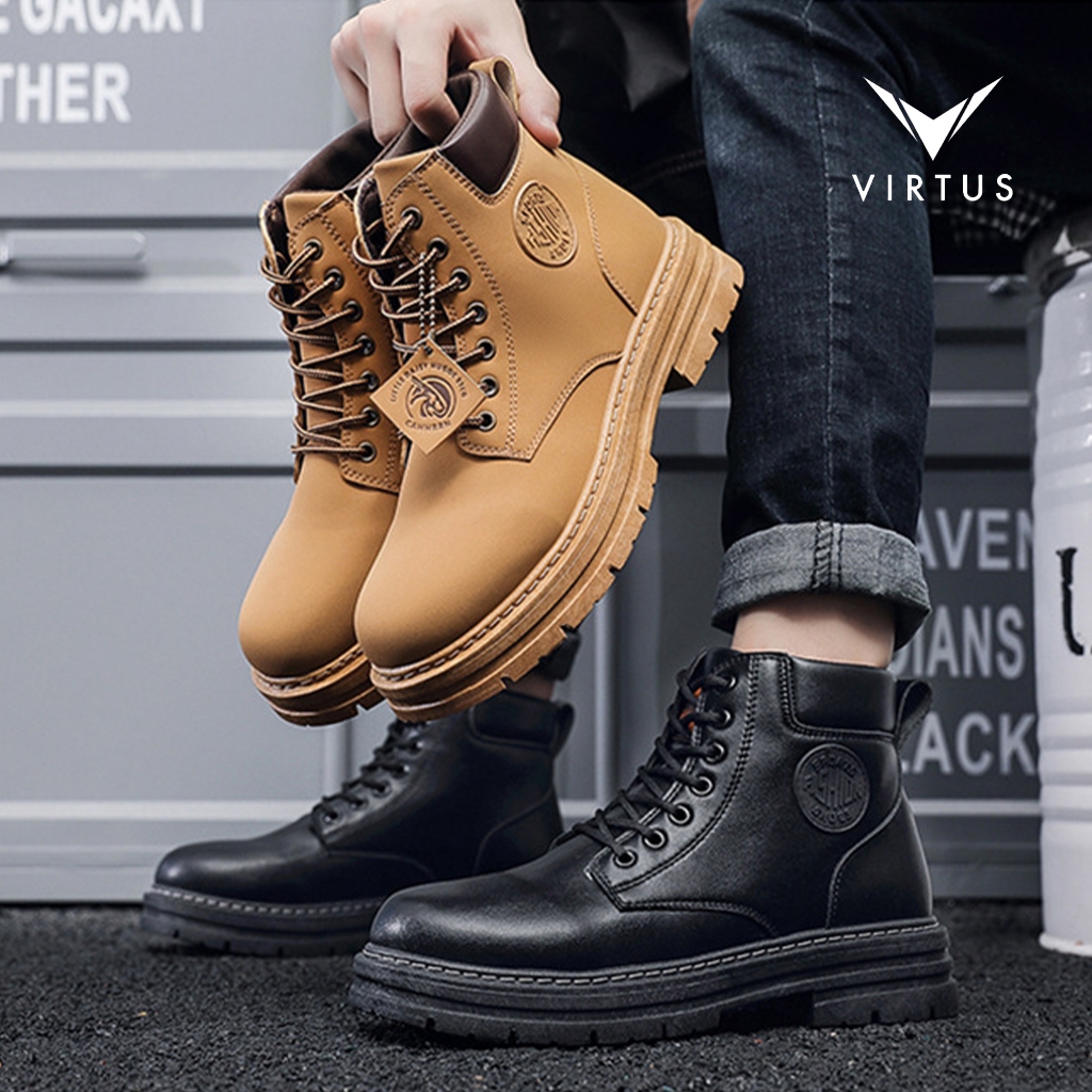 VIRTUS Wear 39 - 48 APOLLO Sepatu Ukuran Besar Jumbo Sneakers Boots Gunung Pria Kulit Casual Casual