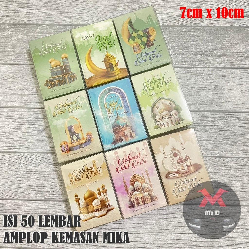 

AMPLOP LEBARAN KEMASAN MIKA ISI 50 LEMBAR AMPLOP IDUL FITRI THR LUCU GIFT EID MUBARAK MOTIF BANYAK ISLAMIC DAN KARTUN LUCU 2025 HARI RAYA