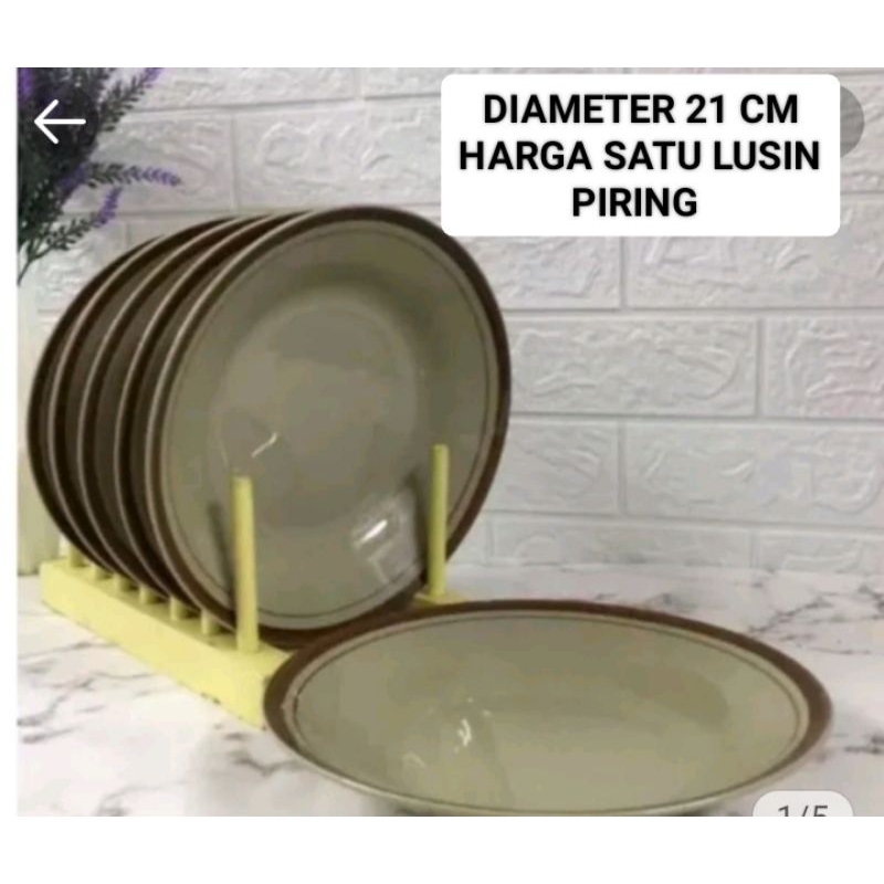 Piring keramik lucky plat coklat harga 1 lusin lucky keramik
