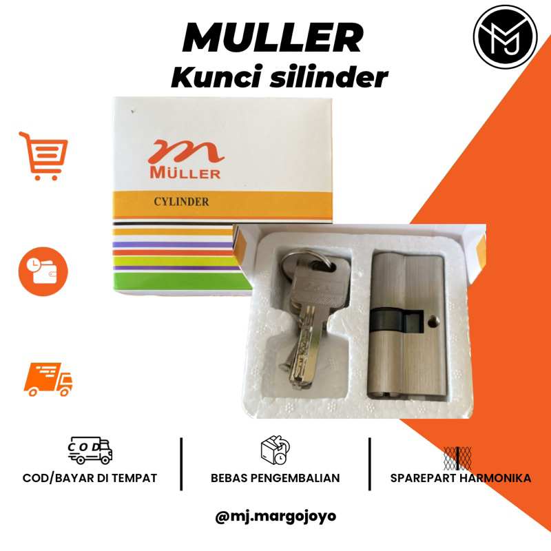 MULLER / kunci silinder / kunci cylinder / pintu besi / pintu kayu / folding gate / pintu harmonika