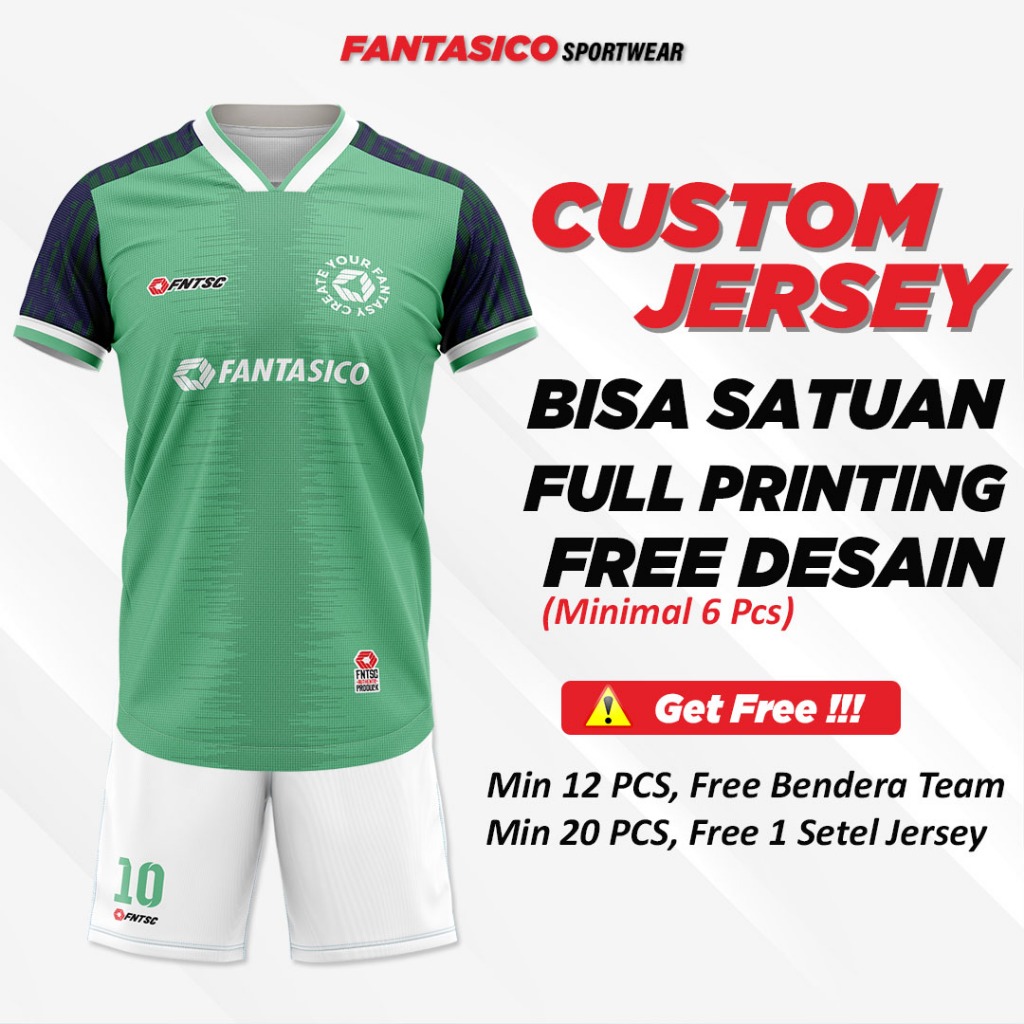 Fantasico Jersey Printing Futsal Custom Voli Volley badminton Bulutangkis Basket Sepeda Sepak Bola G