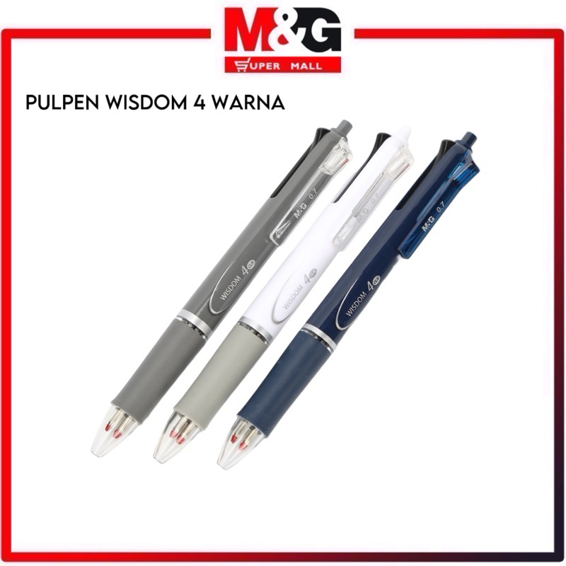 

M&G Ballpoint Pulpen Cetek Semi-Gel 0.7 mm Super Smooth Non-Slip Grip Desain Elegan 4 Warna Hitam Biru merah Hijau
