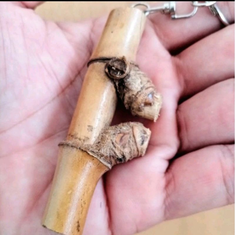 mainan bambu petuk gantungan kunci kerajinan tangan
