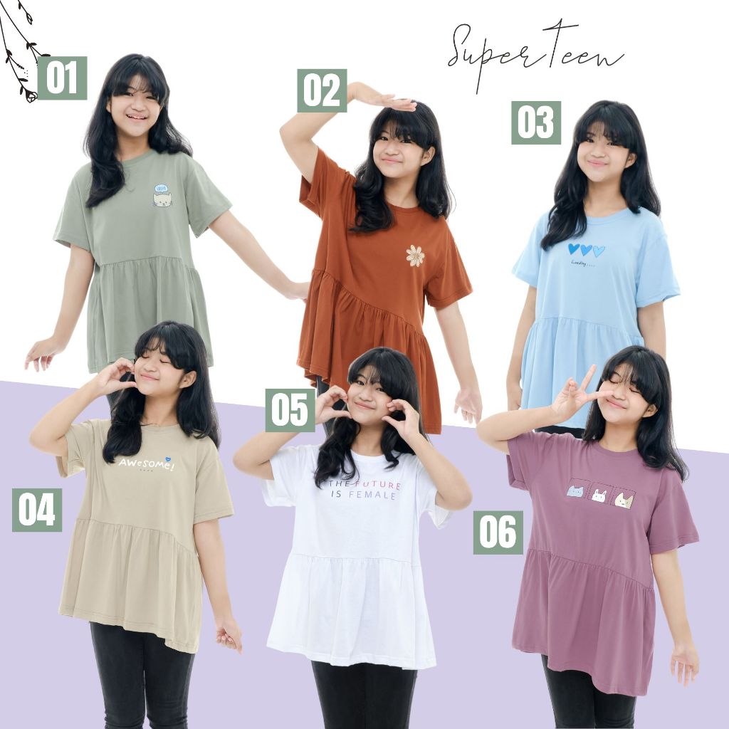 BAJU ANAK PEREMPUAN TANGGUNG REMAJA RAMPEL SIMPLE GAMBAR LUCU TERBARU | KAOS ANAK PEREMPUAN TANGGUNG