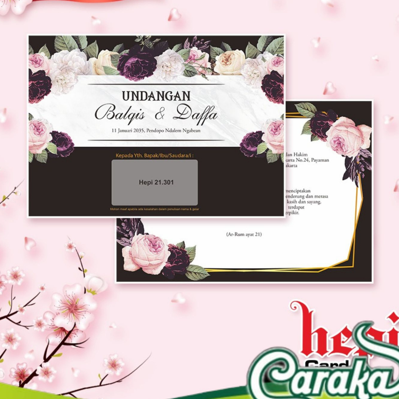 Kartu Undangan Pernikahan atau Kertas Undangan atau Blangko Undangan Kosong Terbaru Hepi 301 Harga M