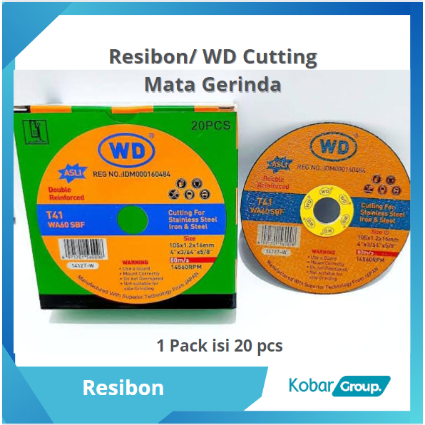 Batu Mata Gerinda Potong | Resibon WD 4 inch | 1 pack isi 20 pcs