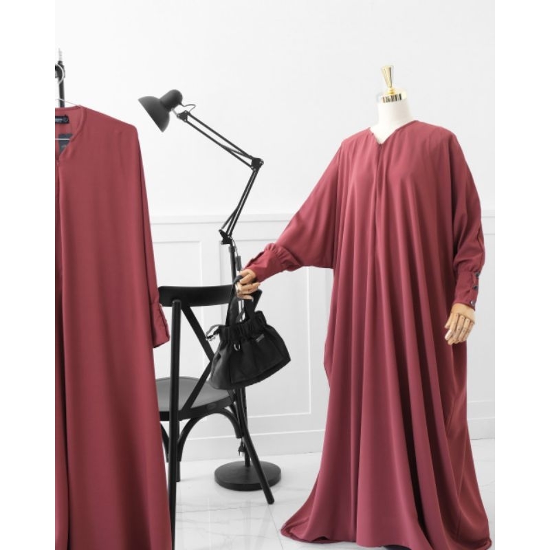 Al Haura - Gamis Abaya Kelelawar Oversize Bhist Abaya model Batwing Baju Lengan kelelawar Polos