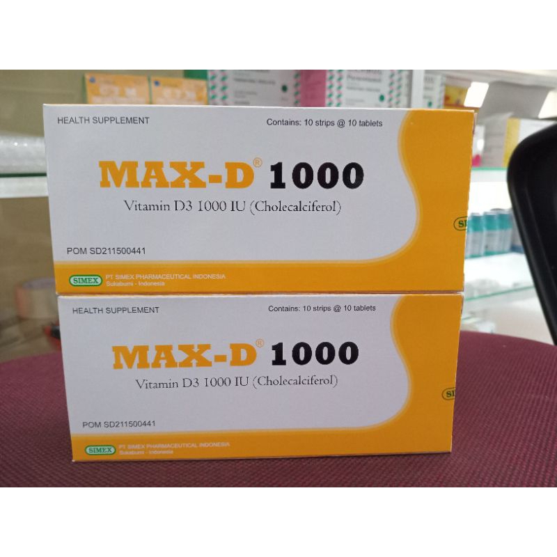 Max-D Vitamin D3 1000/1 strip@10 tablet