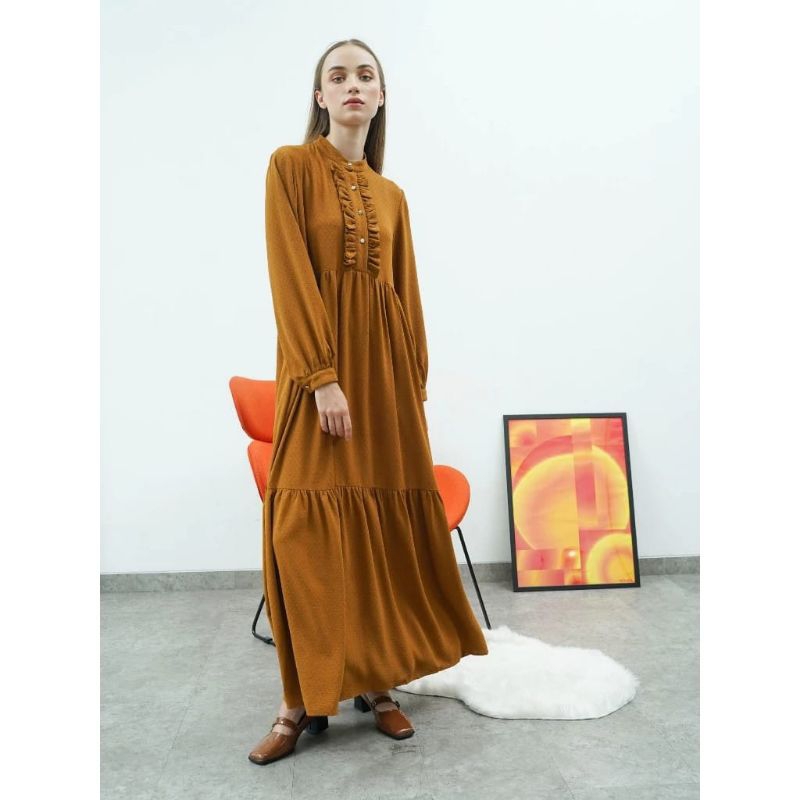 (NEW) Alena dress caramel Aleza Label