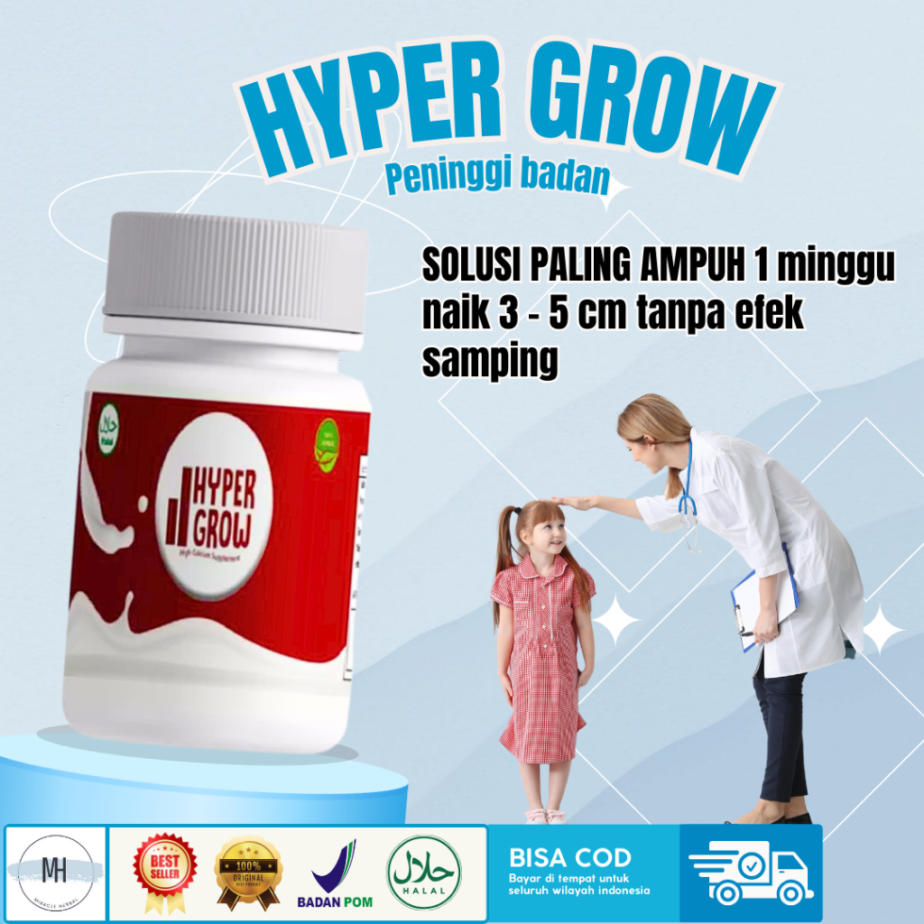 HYPER GROW Peninggi Badan Ampuh - Peninggi Badan Terlaris - Susu Penambah Tinggi Badan - Penambah Ti
