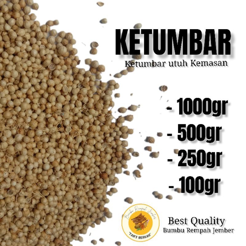

Ketumbar utuh Kemasan 100gr dan 250gr