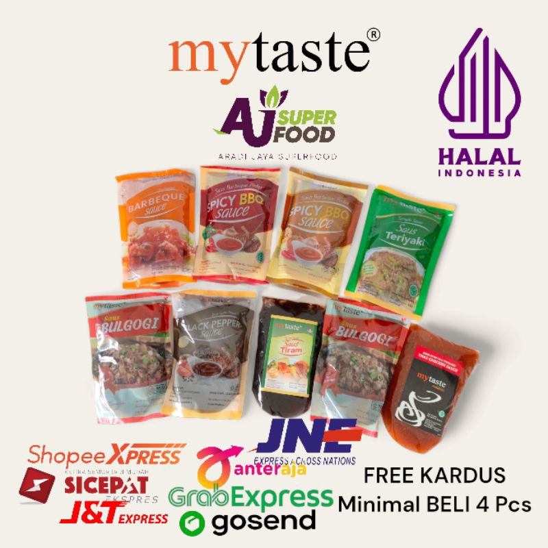 

My Taste Saus Barbeque | Lada Hitam | Teriyaki | Tiram | BBQ Spicy | Bulgogi | Thai Chicken |