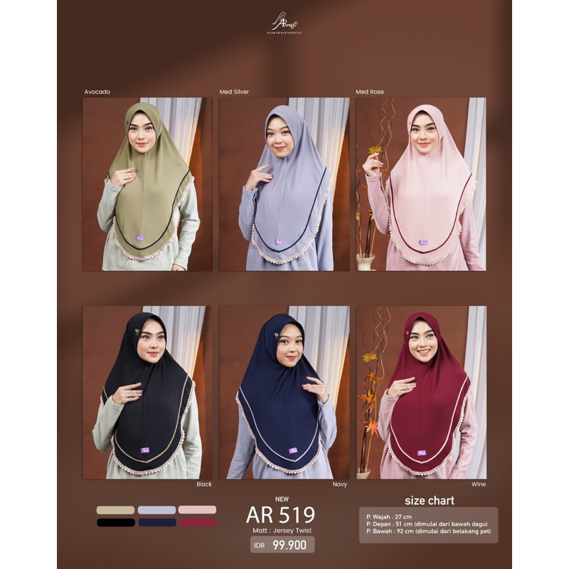 Hijab jilbab Ar 519 by Arrafi