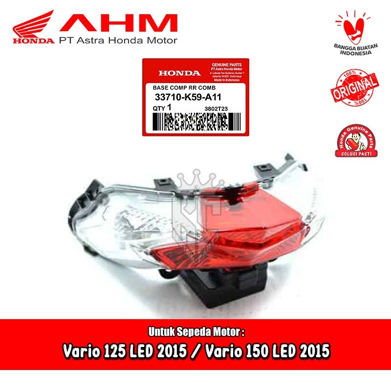 Lampu Stop Belakang Komplit Honda Vario 125 150 LED 2015 Original AHM 33710-K59-A11
