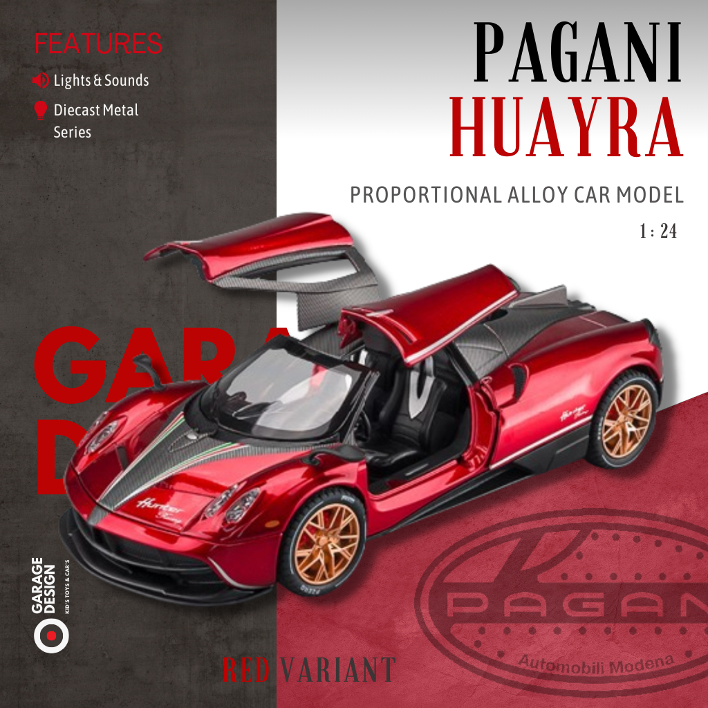 Miniatur Diecast Mobil Pagani Huayra 1:22 - Alloy Model Miniatur Mobil Mainan Anak Pajangan Miniatur