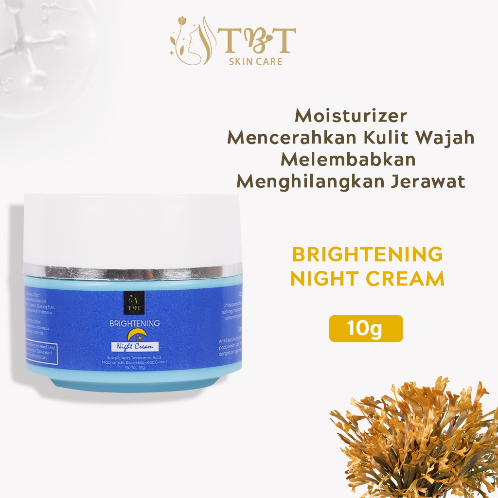 TBT SKIN CARE Night Moisturizer Cream - Pelembab Wajah untuk Mencerahkan Wajah & Mencegah Penuaan Di