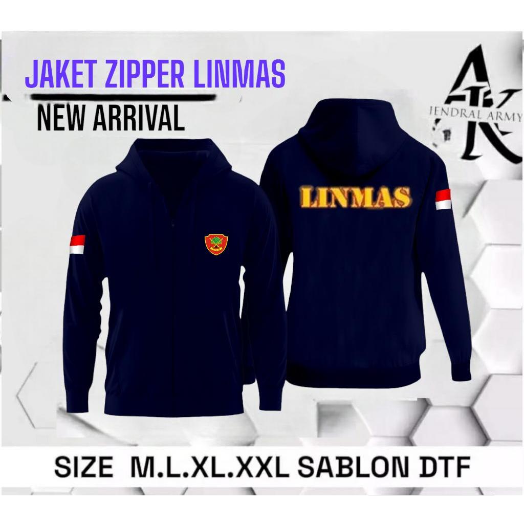 Jaket LINMAS / jaket resleting LINMAS / Bahan flece premium