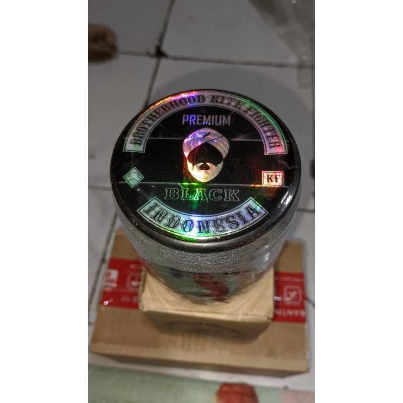 Gelasan Senar Mati Brotherhood Premium Black(6000 Yard) Klos Kayu. Ukuran 023 . ( Sticker Timbul )