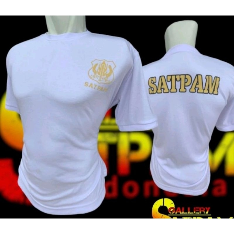 KAOS  SATPAM PUTIH DALEMAN  KERAH TINGGI ADA PUTIH/HUTAM/KREM/BIRU