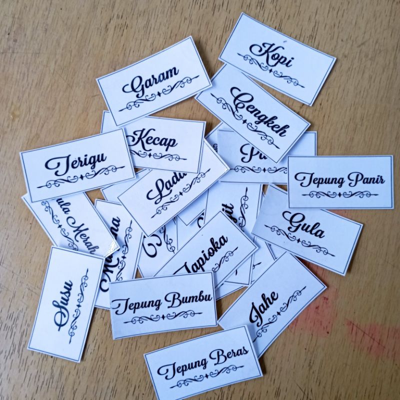 

Stiker Nama Bumbu Dapur Transparan