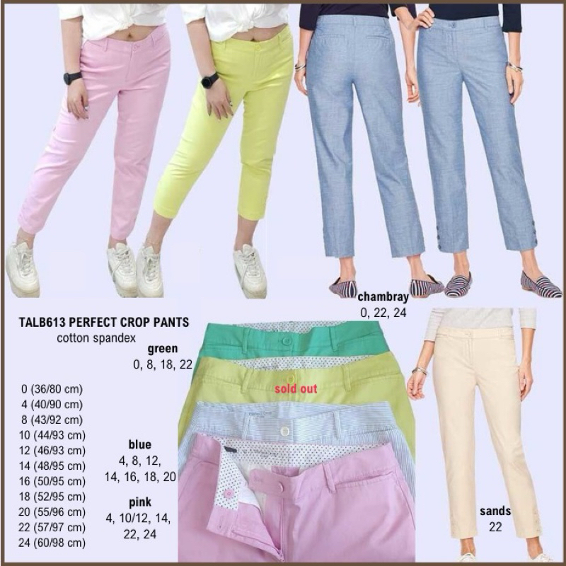 Celana Panjang 3/4 Wanita Warna Warni branded TALBOTS Original