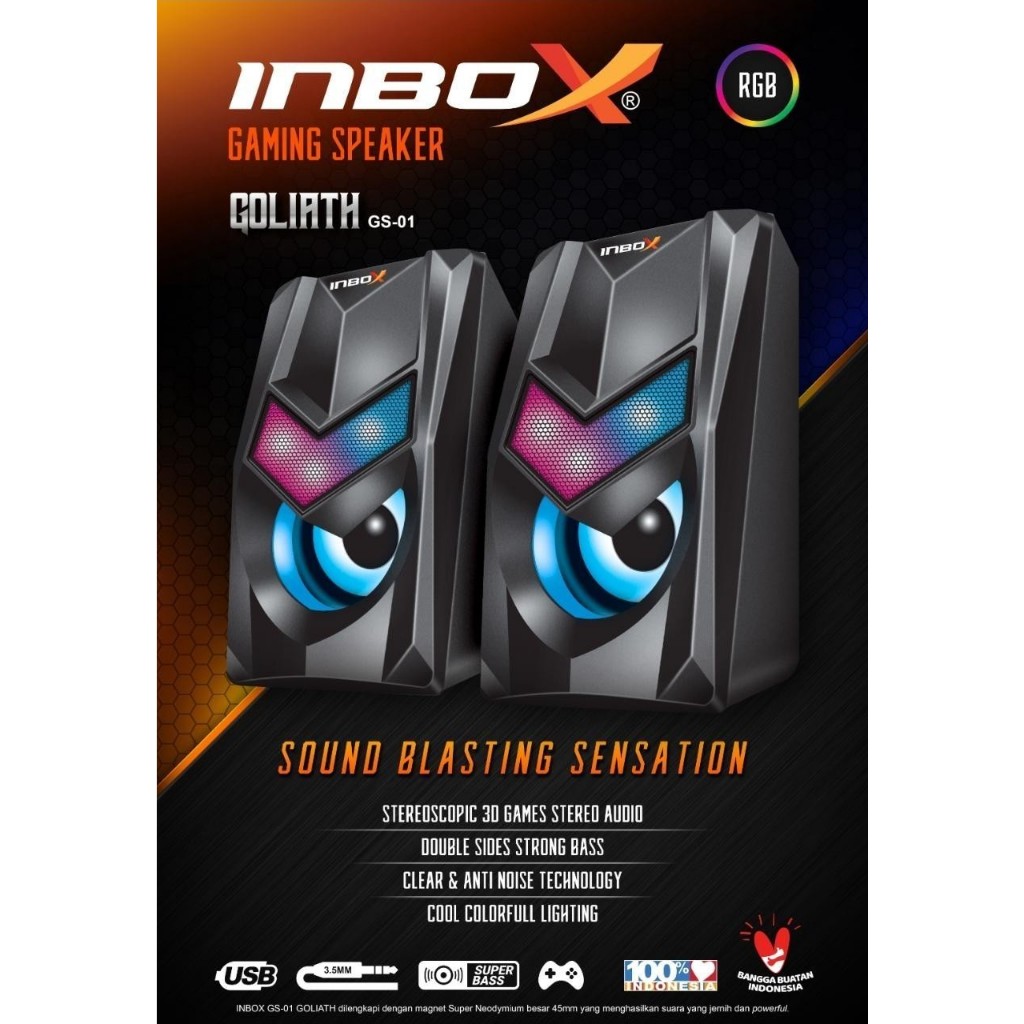 Speaker gaming RGB INBOX GS-01 Goliath GS 01 Speaker PC USB SUPER BASS
