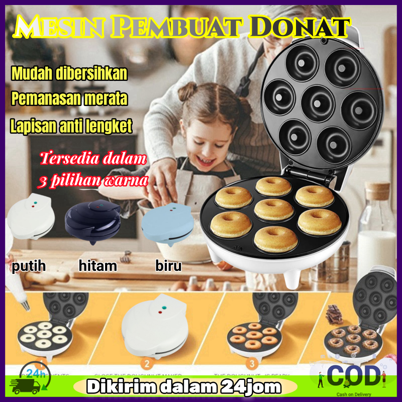Mesin Cetakan Kue Bulat/Donut Maker/Alat Pembuat Donat Electric 6 Lubang Alat Pembuat Donat Mesin Ce