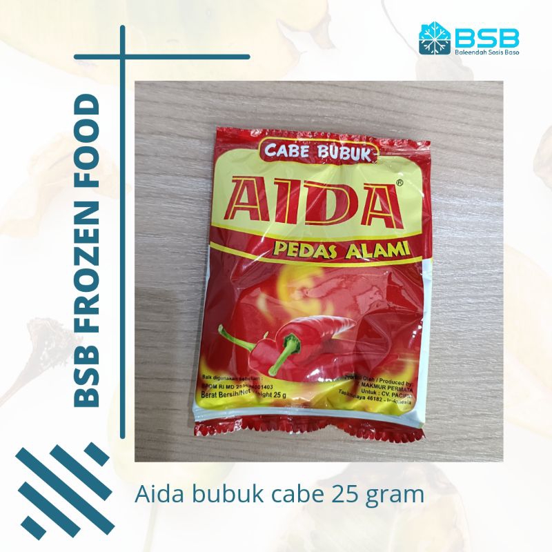 

Aida Cabe Bubuk/ Bumbu Tabur Instan / Cabai Bubuk Kemasan Merah 25 gram