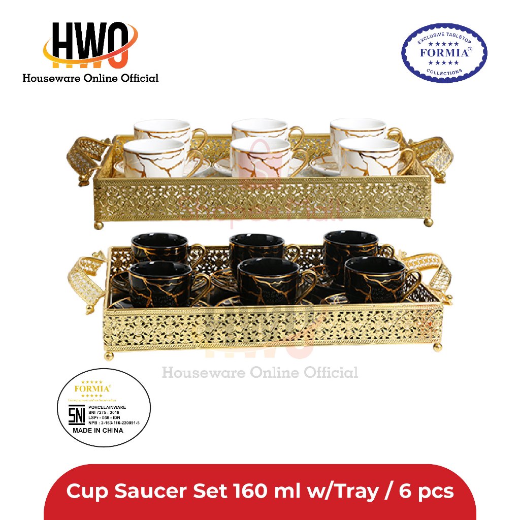 Formia Cup Saucer Set 160 ml w/tray / 6 pcs