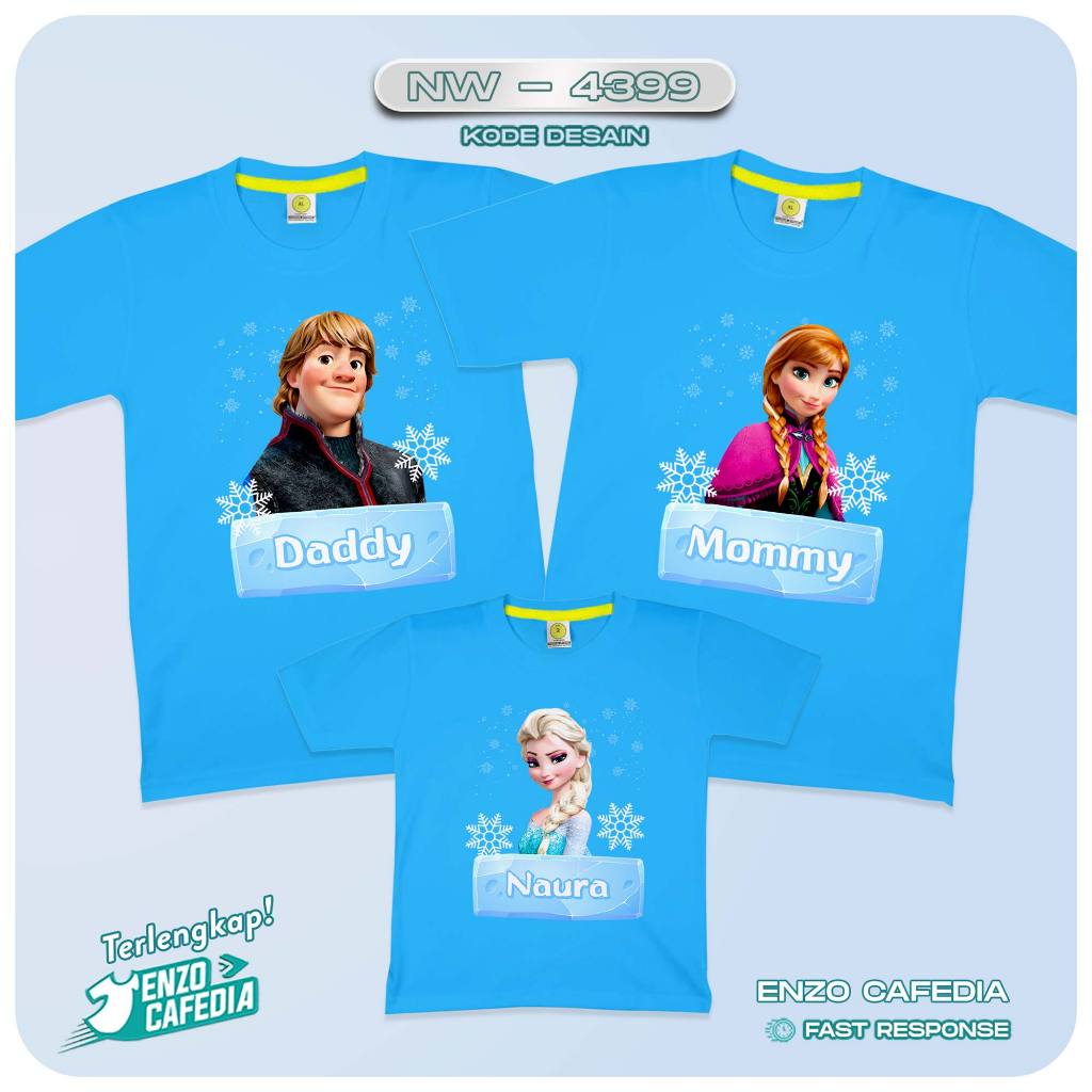 Harga Paket Lebih Hemat | Jual Baju Couple Keluarga | Kaos Family Ultah Anak | Motif Frozen NW 4399 