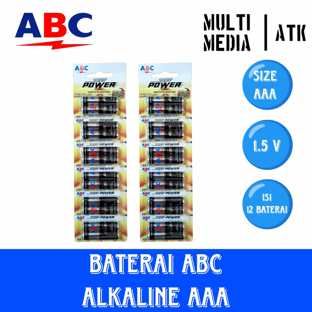 BATERAI ABC SUPER POWER AAA A3 / BATTERY ABC / BATERE ABC AAA SUPER POWER