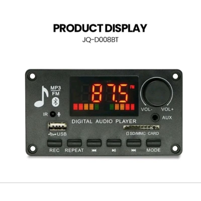 Amplifier 2x40W Bluetooth MP3 USB TFT FM