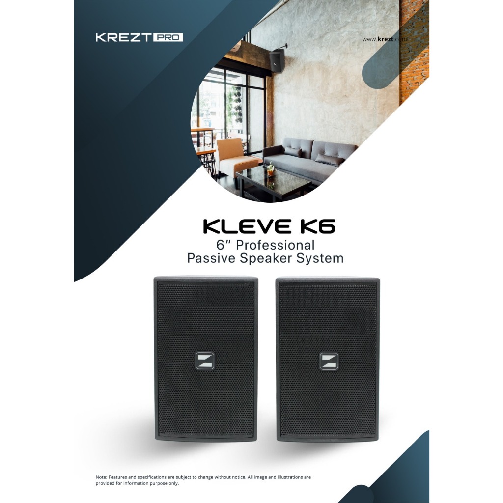 SPEAKER PASIF KREZT KLEVE K6 /PROFESSIONAL PASSIVE SPEAKER SYSTEM