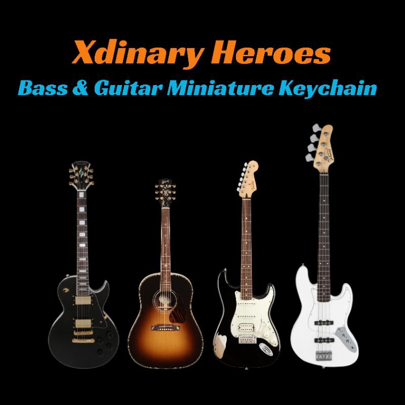 [PELUNASAN] Xdinary Heroes Gitar & Bass miniature keychain (snoopy, achim, gaonashi, akustik gaon, b